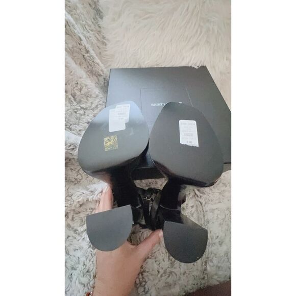 SAINT LAURENT platz 105mm Platform Sandal black 38.5 - Picture 8 of 12